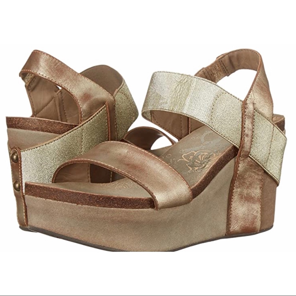 OTBT Bushnell Gold Wedge Sandals